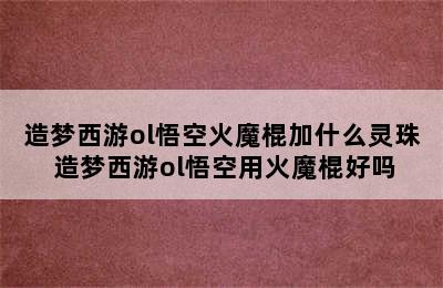 造梦西游ol悟空火魔棍加什么灵珠 造梦西游ol悟空用火魔棍好吗